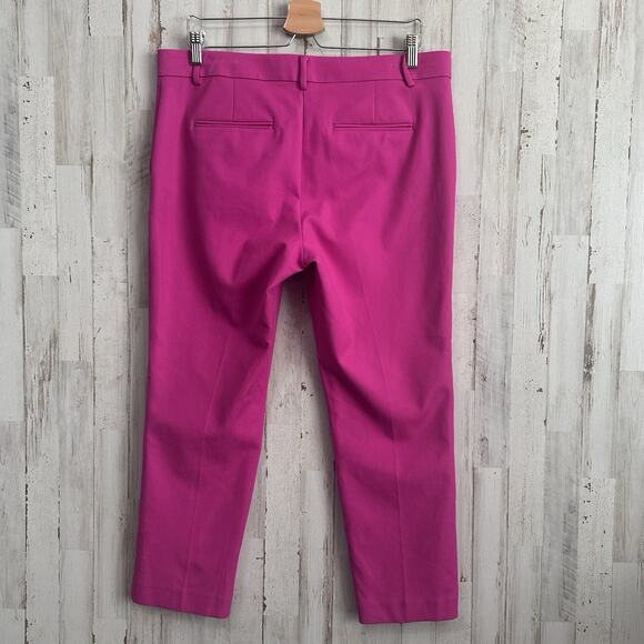 Ann‎ Taylor Eva Ankle Pants 12 Petite Career Pink Stretch Pockets Spring NEW - Picture 6 of 9